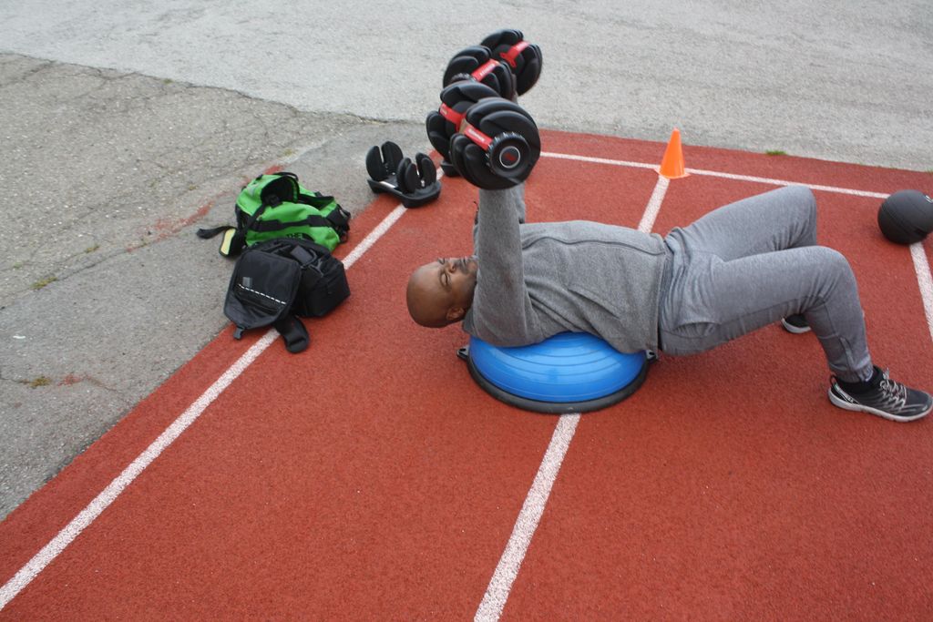 Client Kofi doing some Chest Press