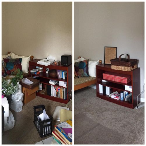 Simple office/bookcase makeover.  Office items are