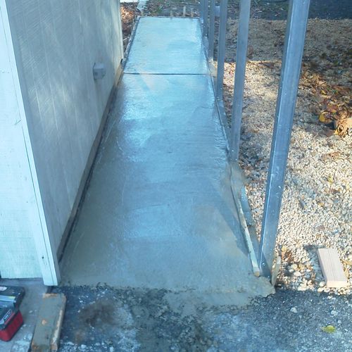 After picture installing concrete walkway
