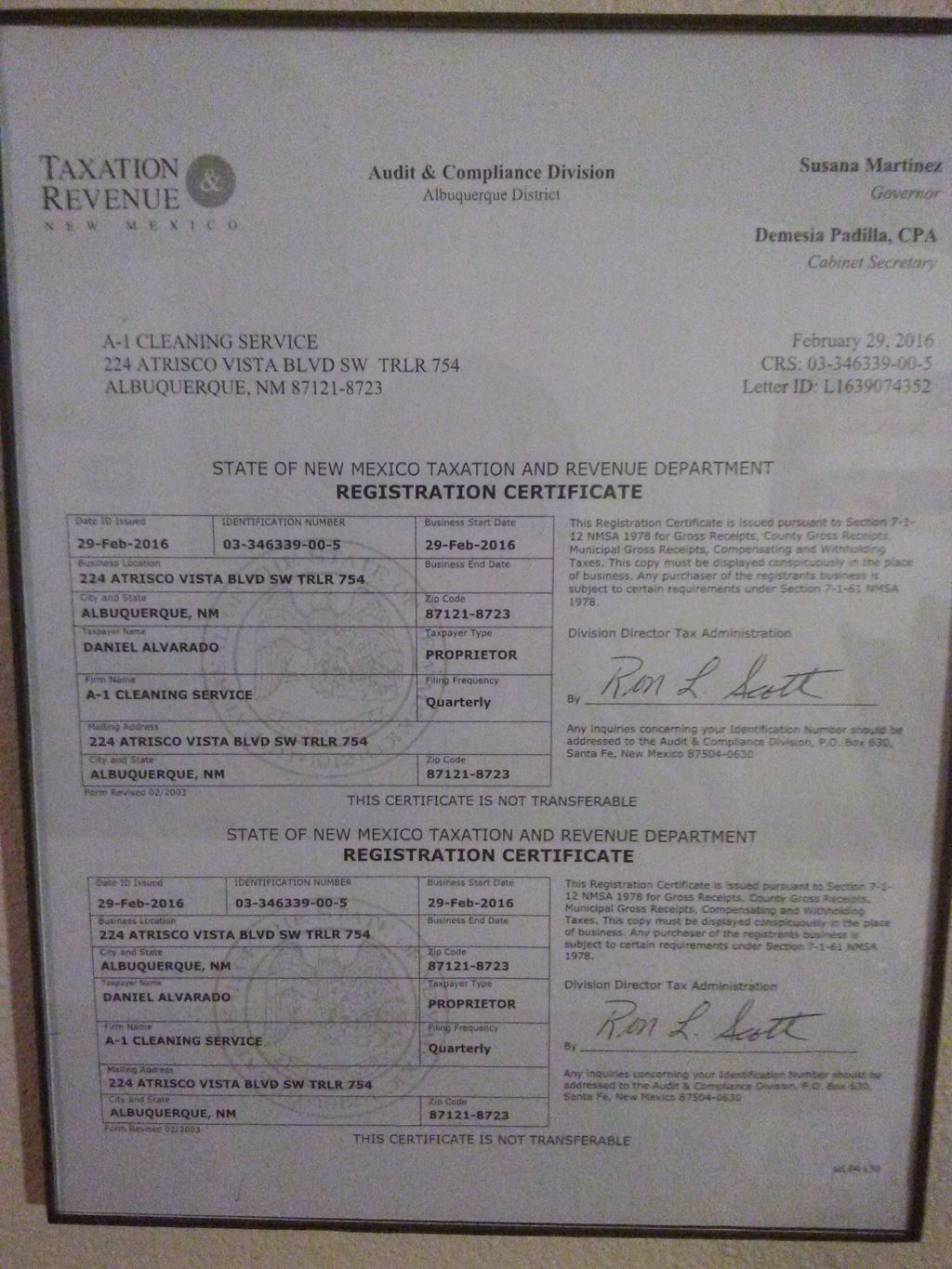 Company is registered