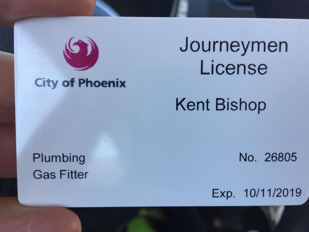 Journeyman plumber license 