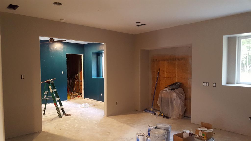 house #1 drywall, texture, and paint/ kitchen 