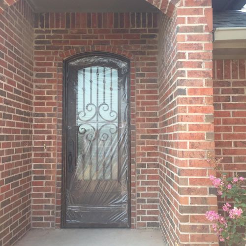 After, iron door install with re-bricking 