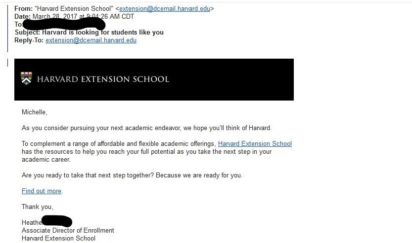 I recently received a recruitment email from Harva