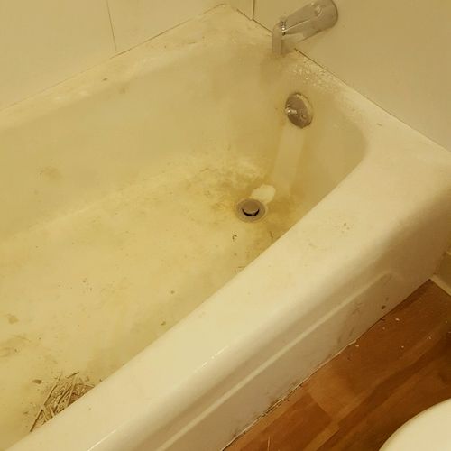 Before photo of tub -- Missoula house cleaning