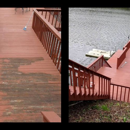 Before/After Deck Staining
