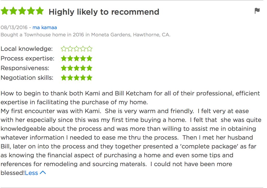 Review on Zillow from a client.