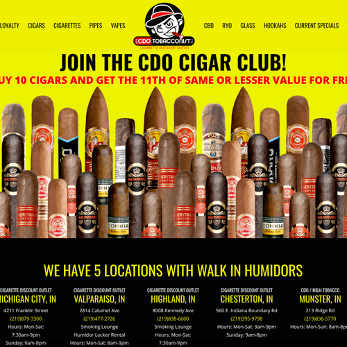This is the website for CDO Tobacconist. I designe