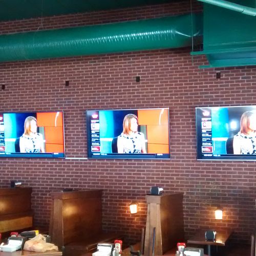 Hundreds of TV's hung in dozens of locations in an