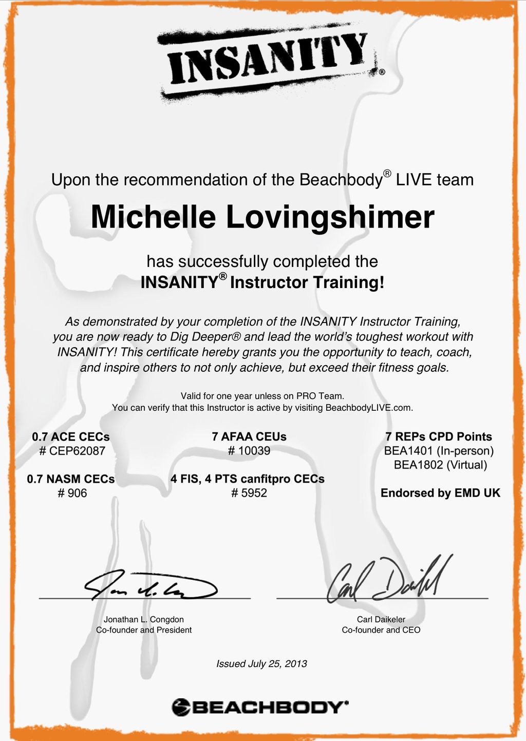 Insanity Instructor
