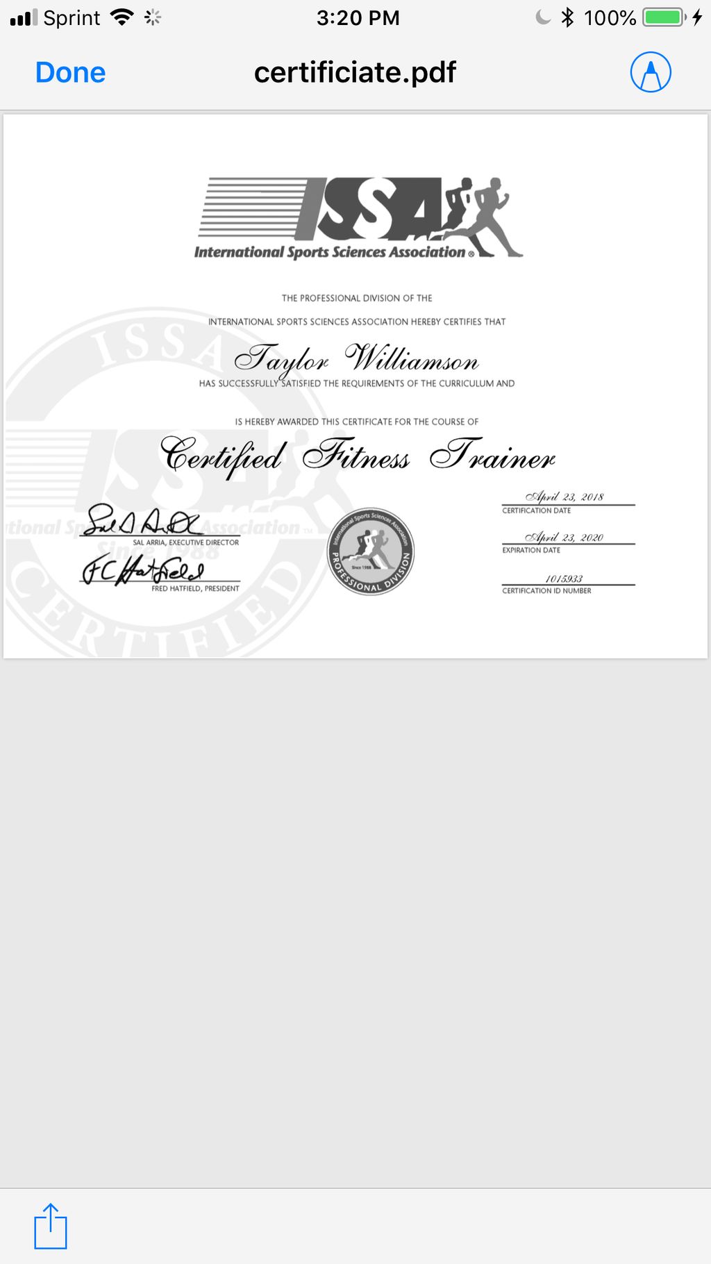 ISSA Certified CPT