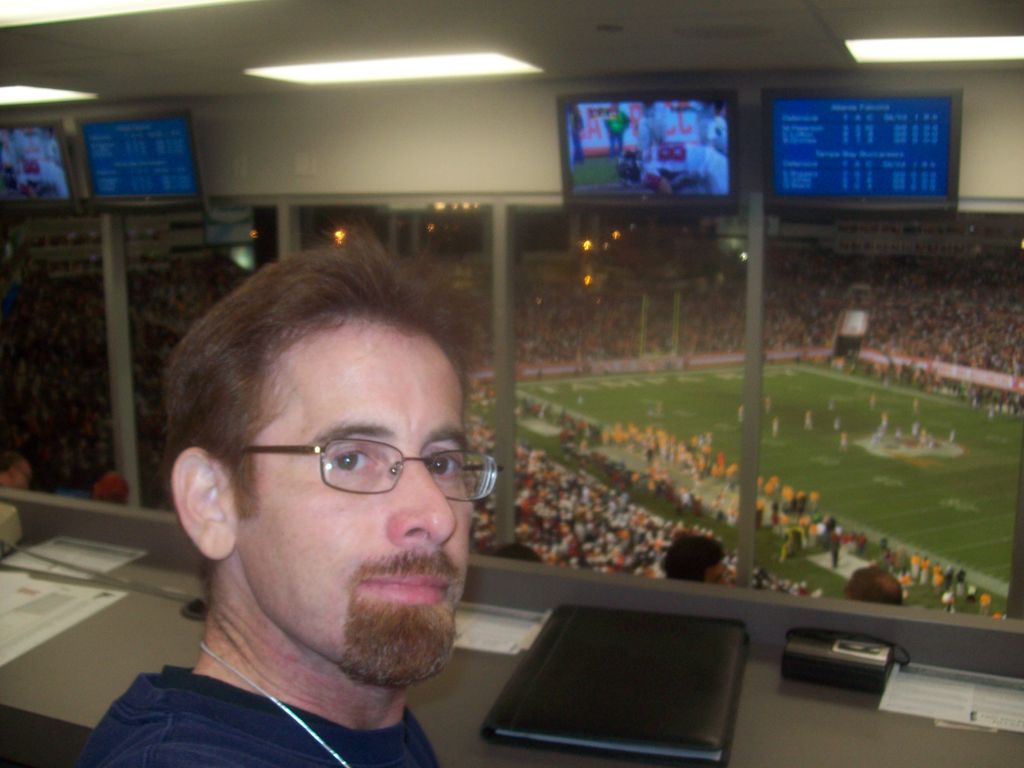 2010: In the Press Box at Raymond James Stadium co