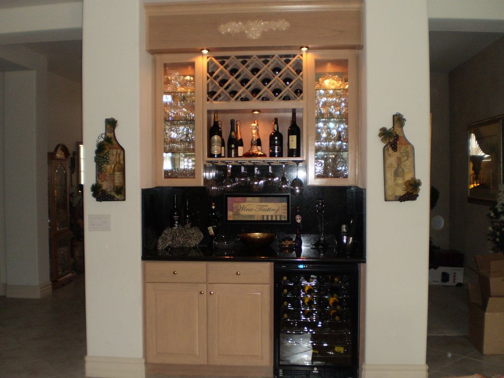 Maple wood bar.