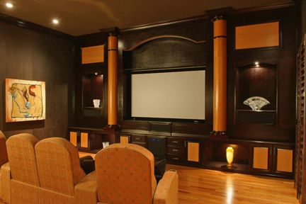 Cherry wood home theater.