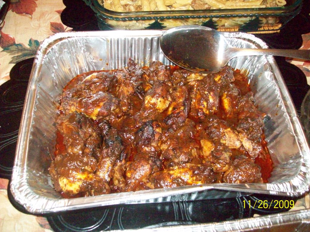 BBQ chicken wings on thanks giving day