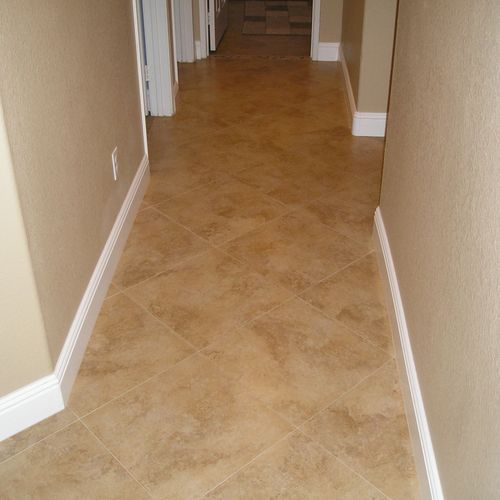 18x18 tile at 45 degree angle with a 1/6" grout li