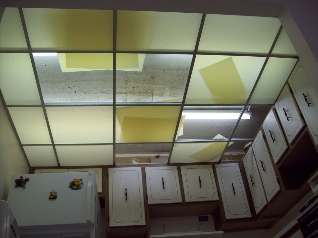 Before - Old drop ceiling ,  kitchen Delray.