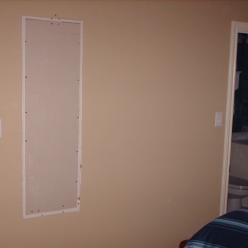 drywall patch prior to tape, float, texture, and p