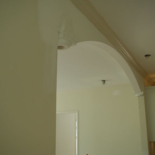 Created Arch Between Kitchen & Family Room