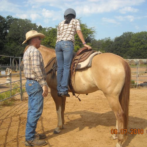 Riding instruction at Circle D Ranch