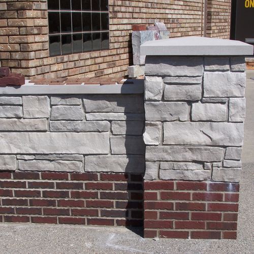 Retaining wall for small business.