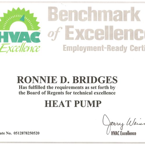 Heat pump certificate