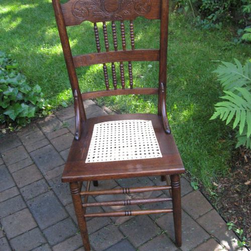 Kitchen chair after restoration.  Very nicely carv