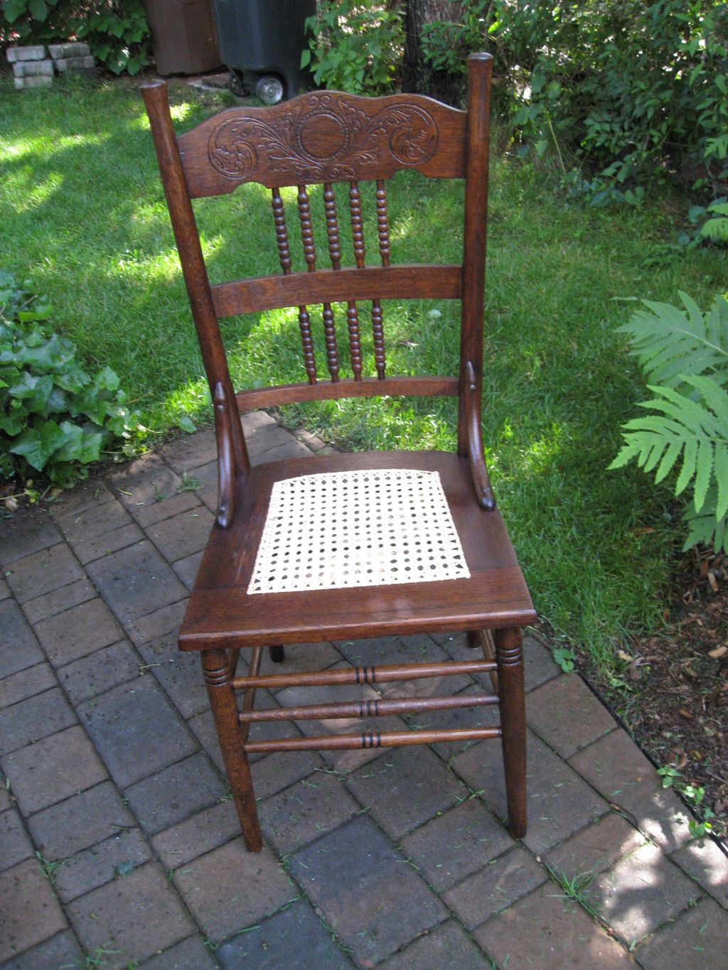 Kitchen chair after restoration.  Very nicely carv