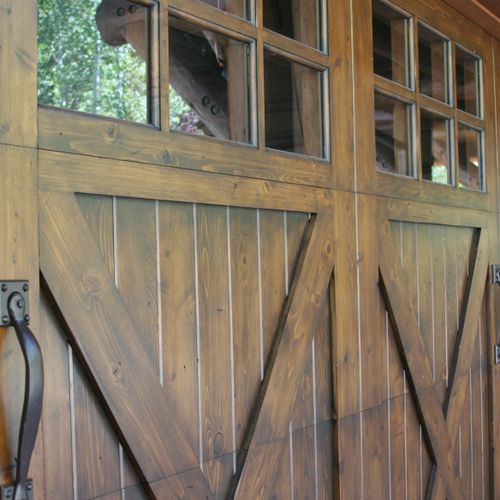 Custom Stained Wood Garage Door