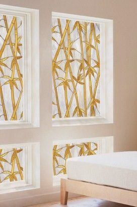 Bamboo Privacy Stained Glass Decorative Window Fil