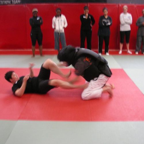 One of the assistant instructors showing the ladie