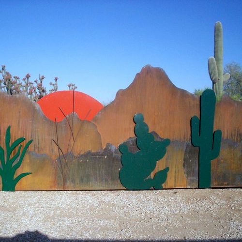 Arizona landscape rolling gate.