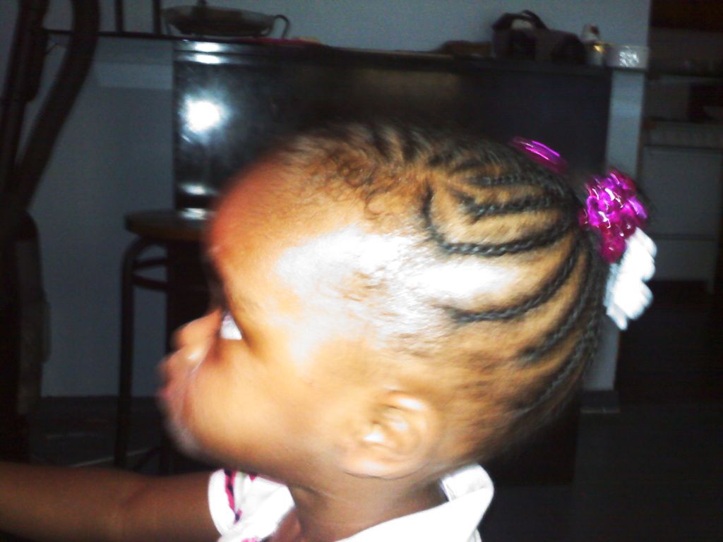 Childrens cornrolls with own hair