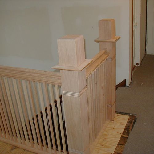 Custom handrail, spindles and newel posts