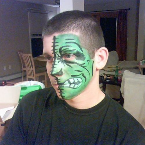 Face Painting- Snazzy Half Face Monster
