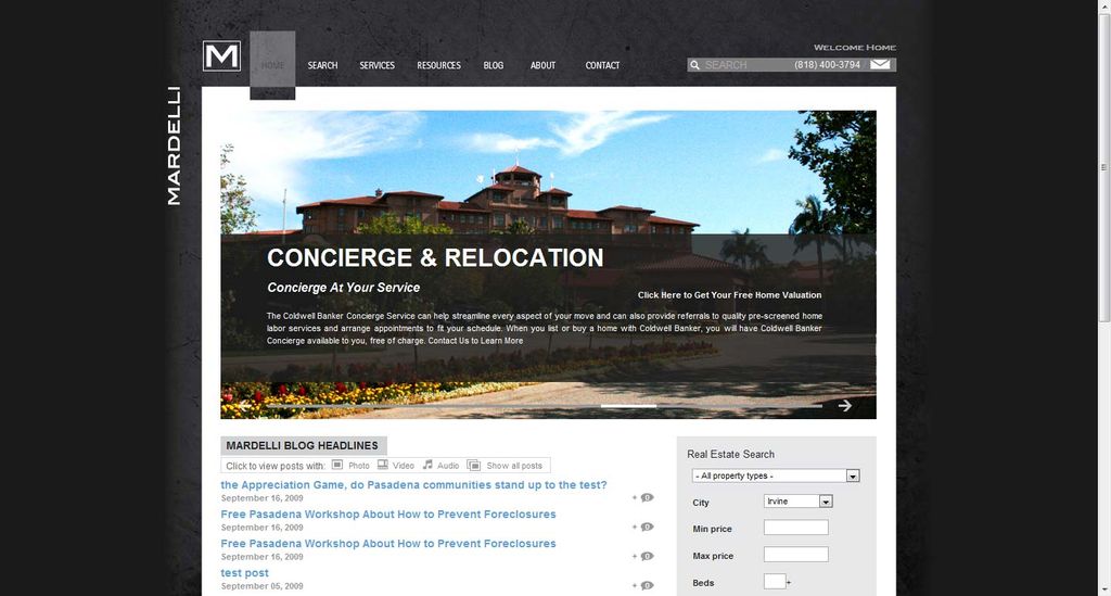 Real Estate site worked on by myself including cus