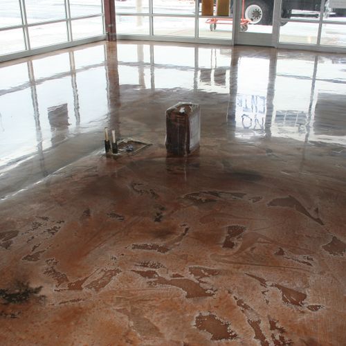Commercial installation with 100% solids epoxy