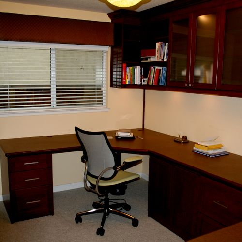 custom made office with Cherry wood