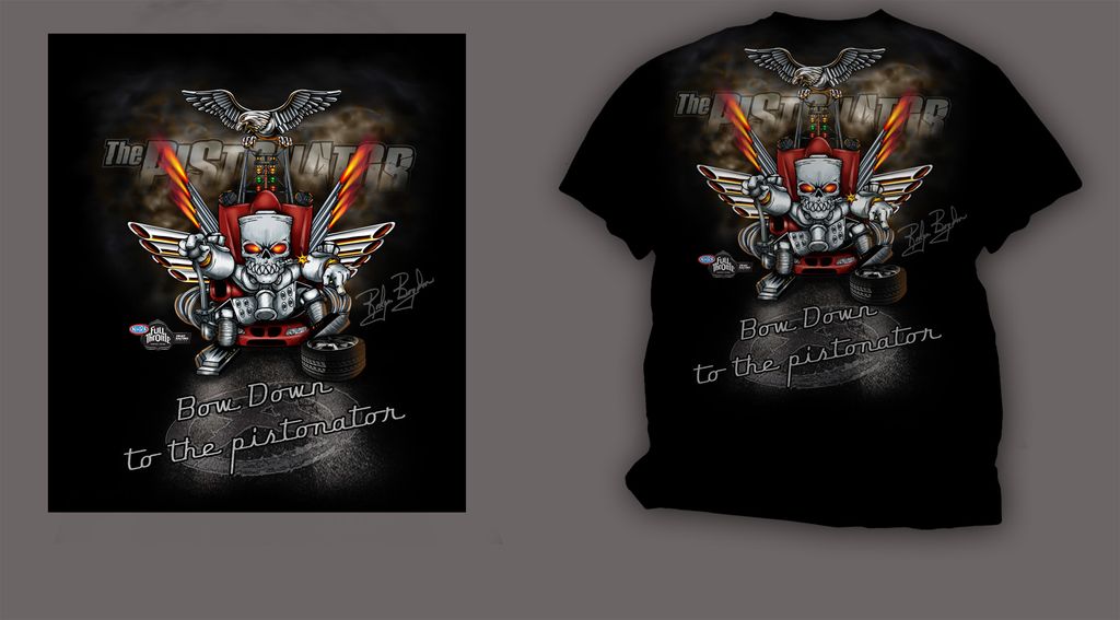 bow down to the Pistonator tee shirt