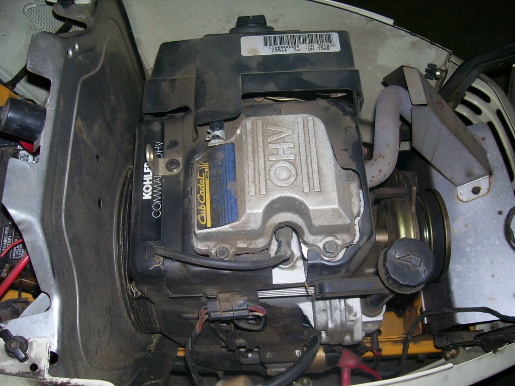 Kohler engine getting serviced