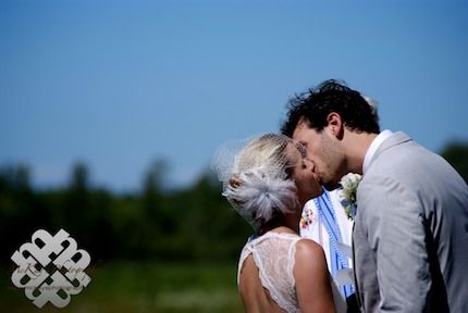 Outdoor wedding ceremony between Rochester and Buf