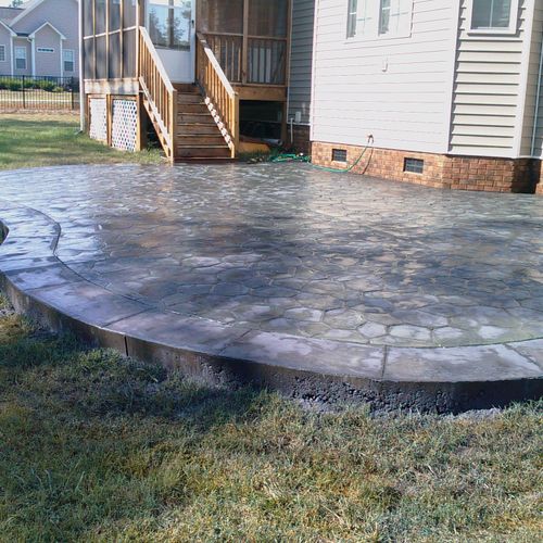Stamped Concrete Patio in Garner by Total Masonry