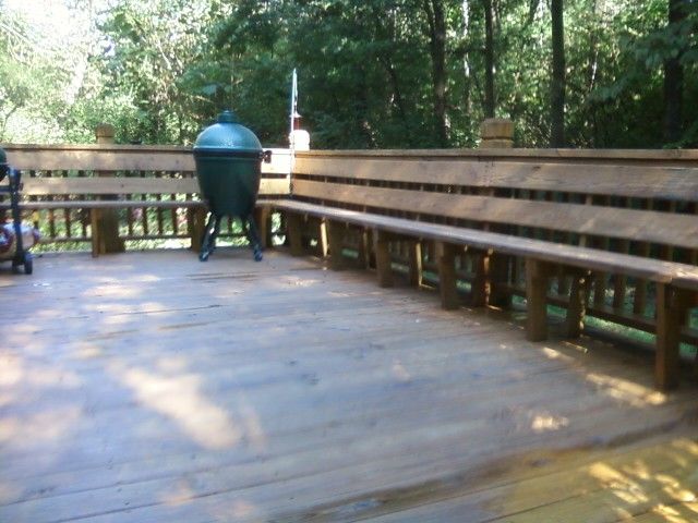 Chemically cleaned deck then stained and sealed th