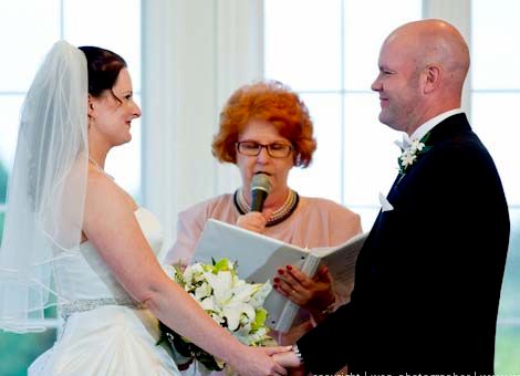 Melinda and Ryan's wedding ceremony at the Ruffled