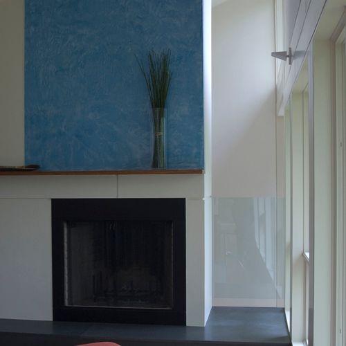 Venetian plaster has a moon-glow surface that cont