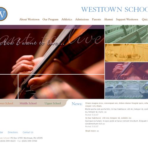 Web design for Westtown School
