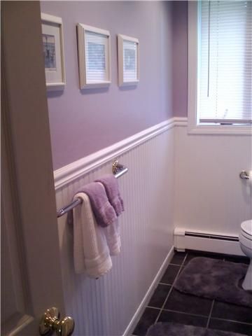 New beadboard, tile and paint in the hall bath for