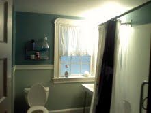 Bathroom two tone blue kinda different