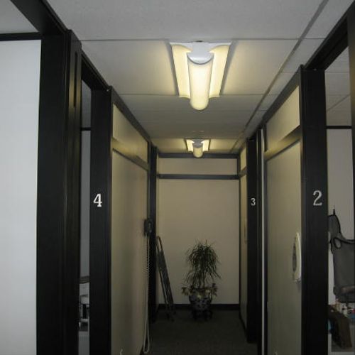 Corridor of dental office with surface mounted ava