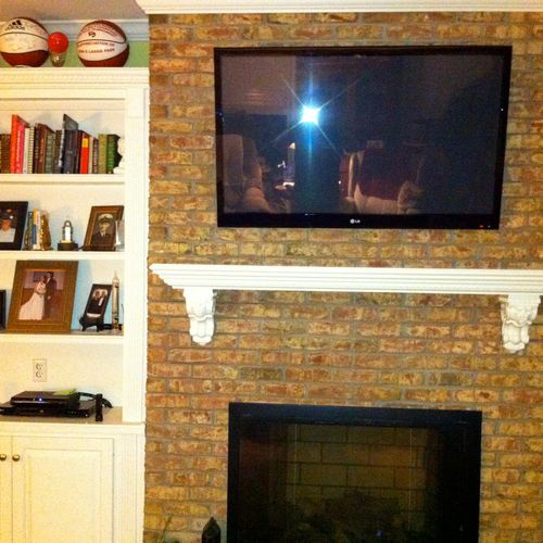 Customer wanted the tv over the fireplace but we h